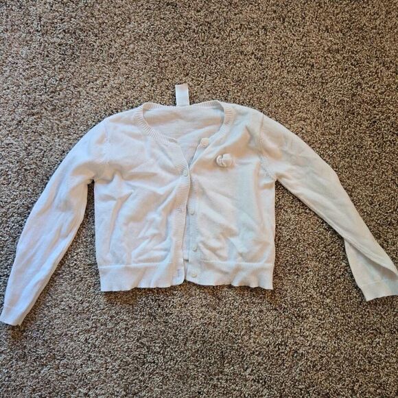 Girls Carter's White Cardigan - Picture 1 of 3
